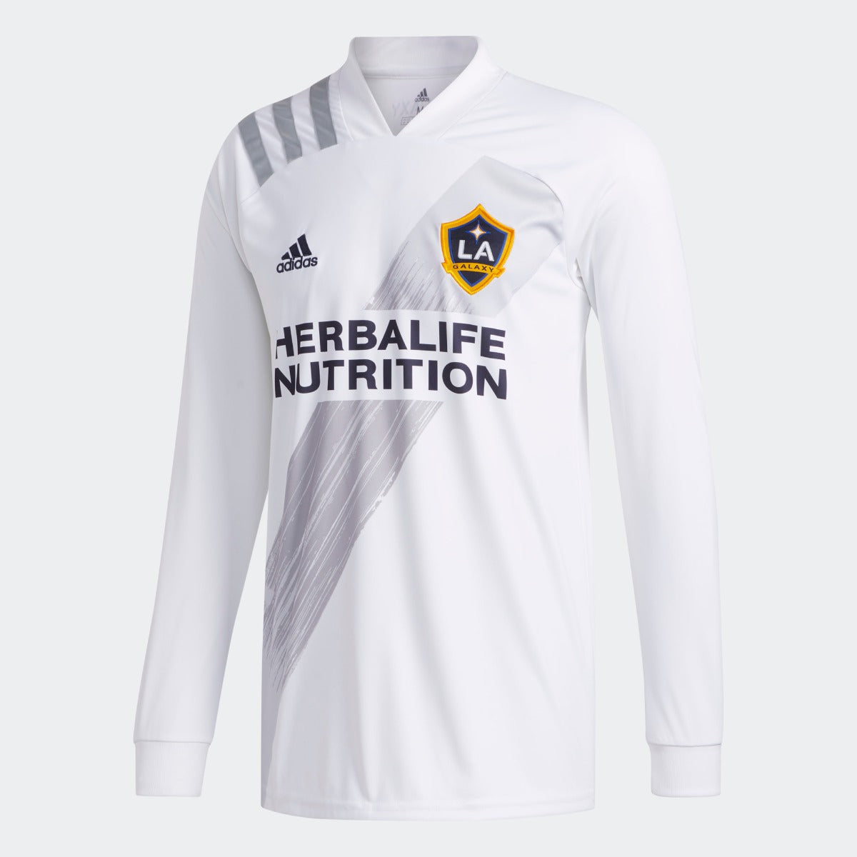 ProSoccer, Adidas 2021 LA Galaxy Home Long-Sleeve Jersey - White-Grey