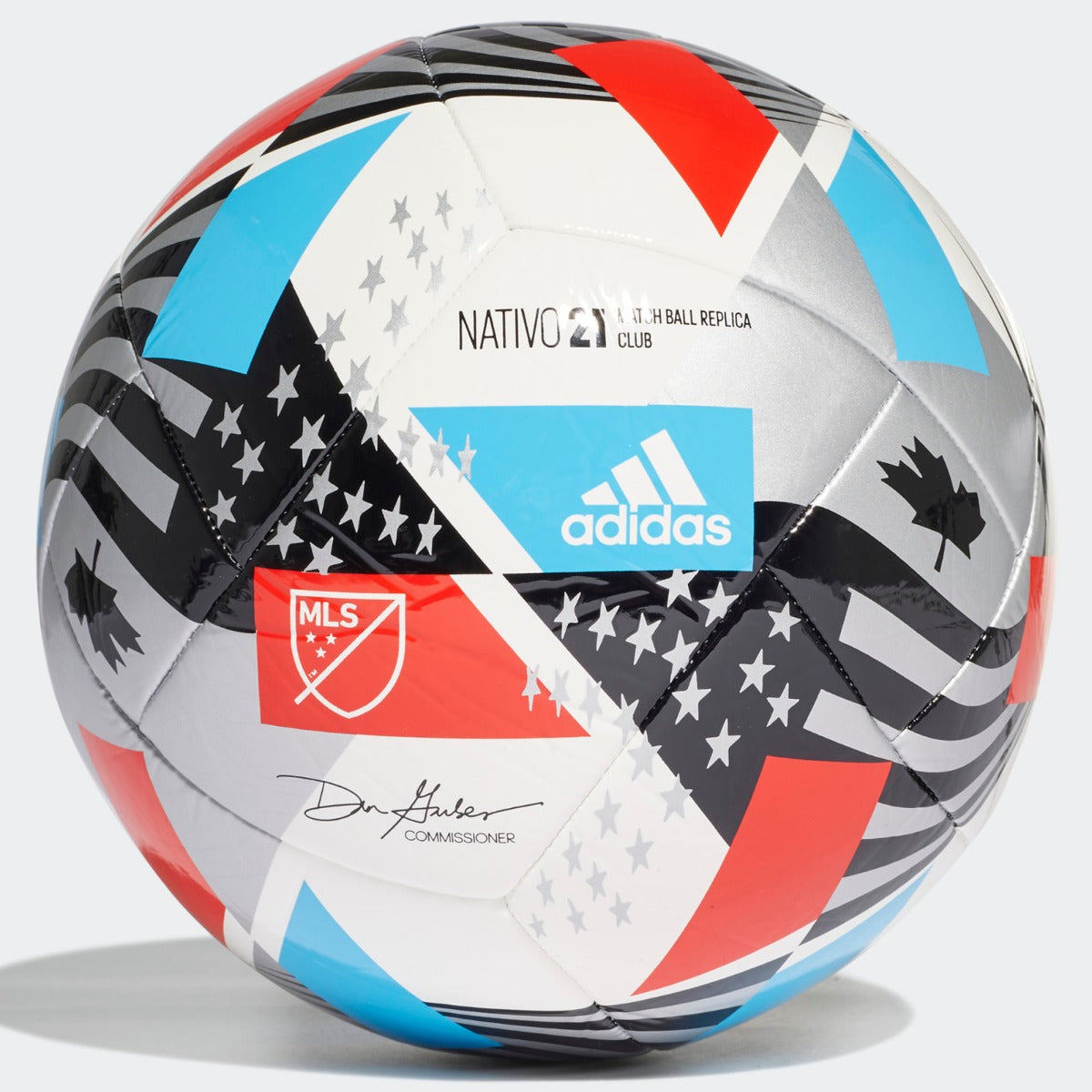 Adidas, Adidas 2021 MLS Club Ball - White-Black-Blue-Red