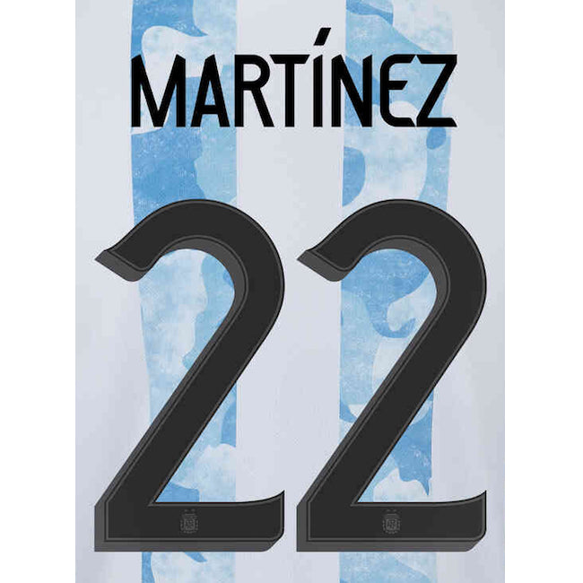 Uni Sport, Argentina 2021/22 Home L. Martinez #22 Jersey Name Set