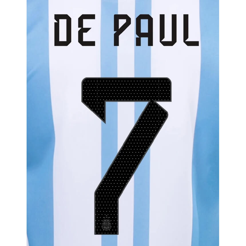 Sporting ID, Argentina 2022-23 Home De Paul #7 Jersey Name Set