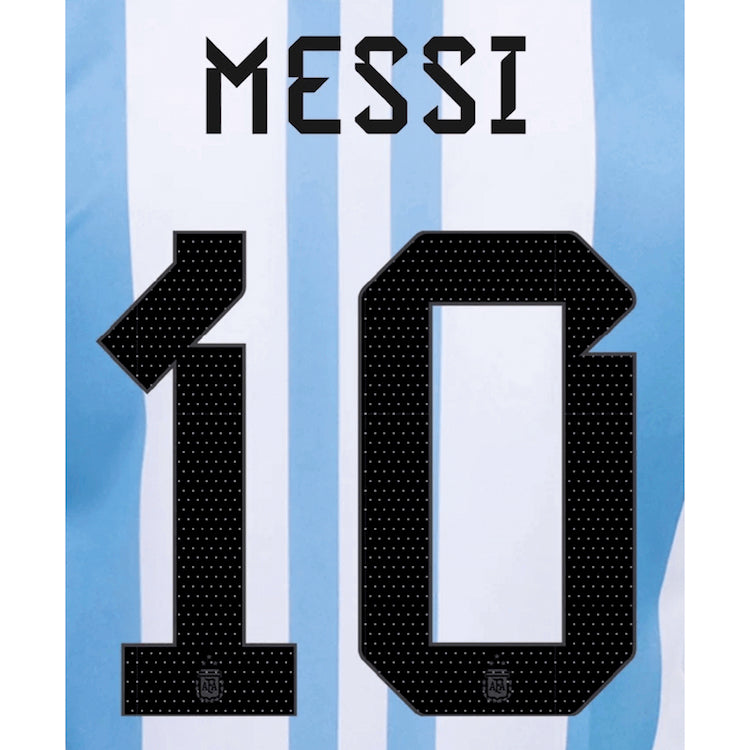 Sporting ID, Argentina 2023 Home Messi #10 3 Star Jersey Name Set