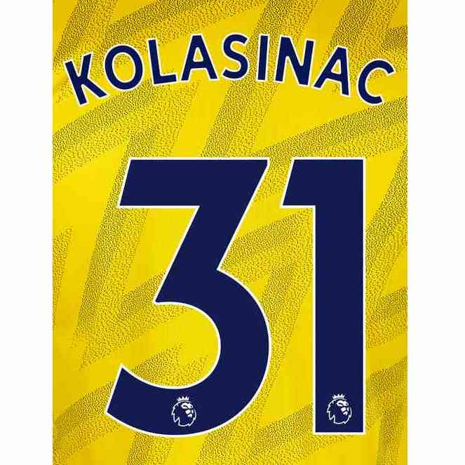 Uni Sport, Arsenal 2019/20 Away Kolasinac #31 Jersey Name Set