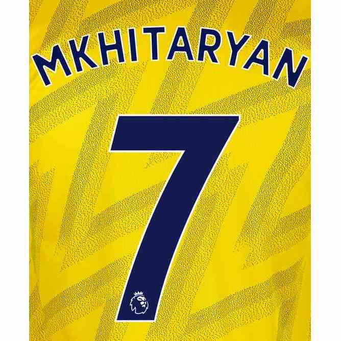 ProSoccer, Arsenal 2019/20 Away Mkhitaryan #7 Jersey Name Set