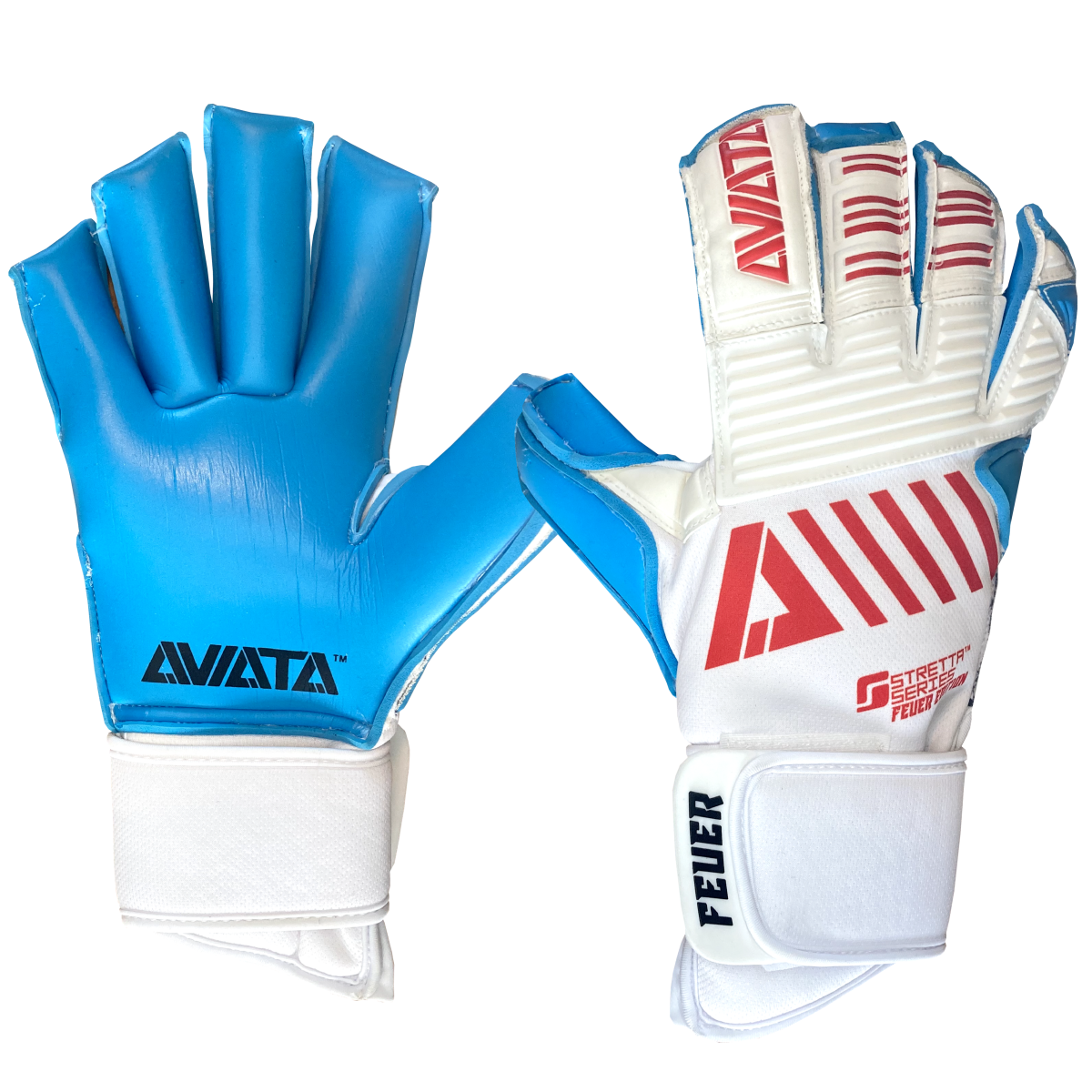 Aviata, Aviata Stretta Feuer USA V7 Goalkeeper Gloves - White-Red-Blue