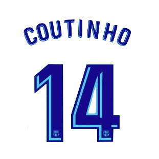 Sporting ID, Barcelona 2017/18 Away Coutinho #14 Jersey Name Set