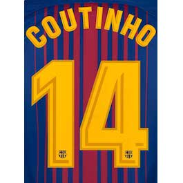 Sporting ID, Barcelona 2017/18 Home Coutinho #14 Jersey Name Set