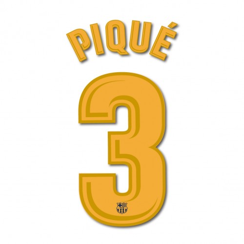 Sporting ID, Barcelona 2017/18 Home Pique #3 Jersey Name Set