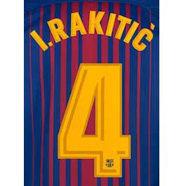 Sporting ID, Barcelona 2017/18 Home Rakitic #4 Jersey Name Set