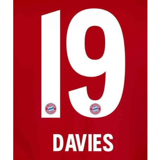 Uni Sport, Bayern Munich 2019/21 Home Davies #19 Jersey Name Set