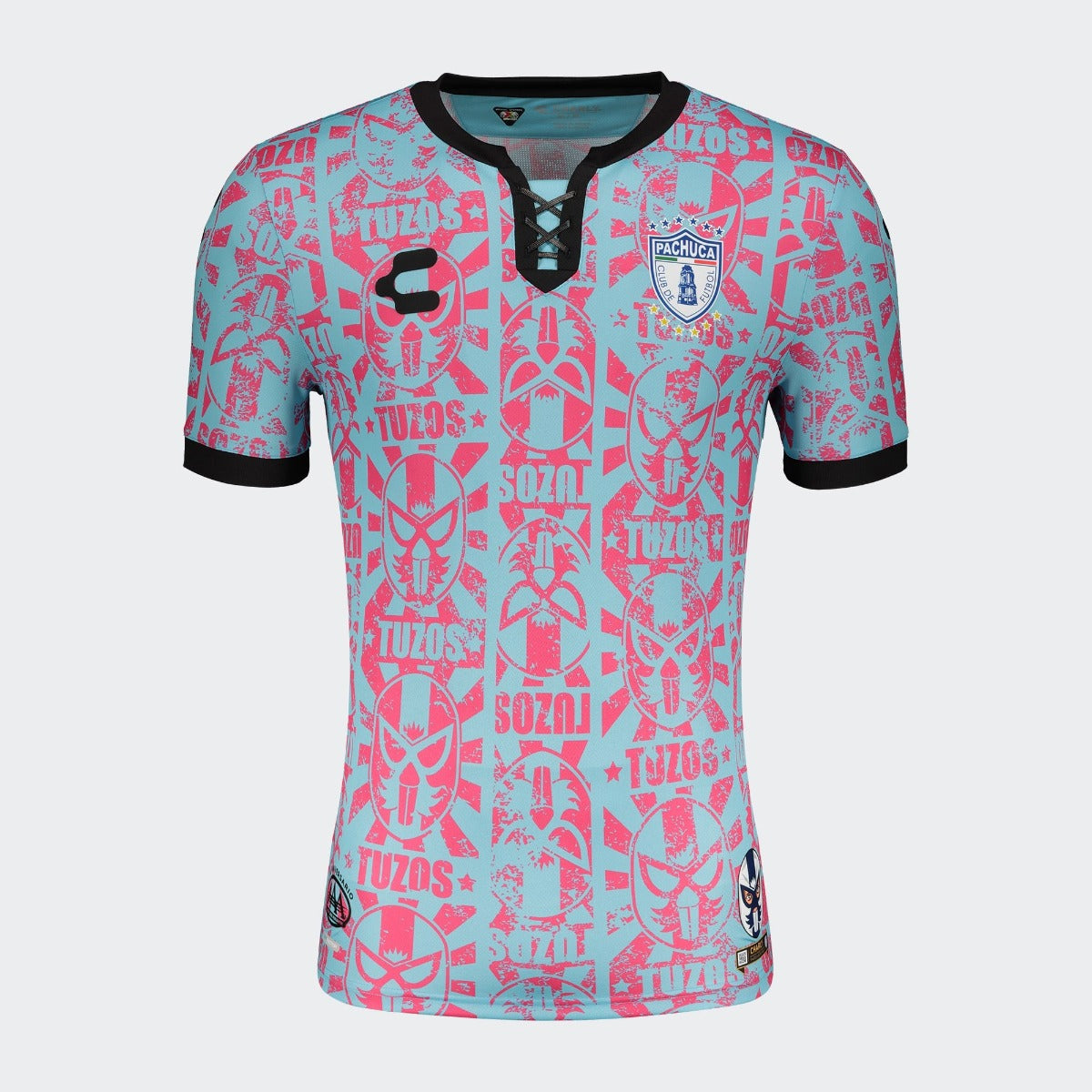 Charly, Charly 2021-22 Pachuca Third Jersey - Light Blue-Pink