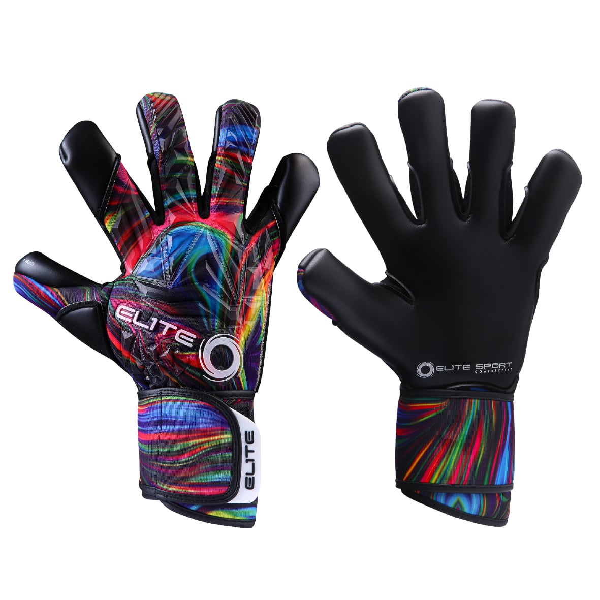 Elite Sport, Elite Sport 2020 Rainbow Goalkeeper Gloves - Rainbow-Black