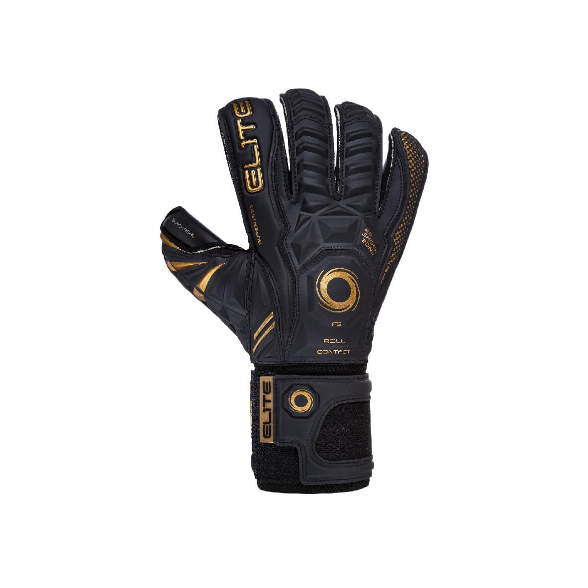 Elite Sport, Elite Sport 2022 Black Real Goalkeeper Gloves - Black-Gold