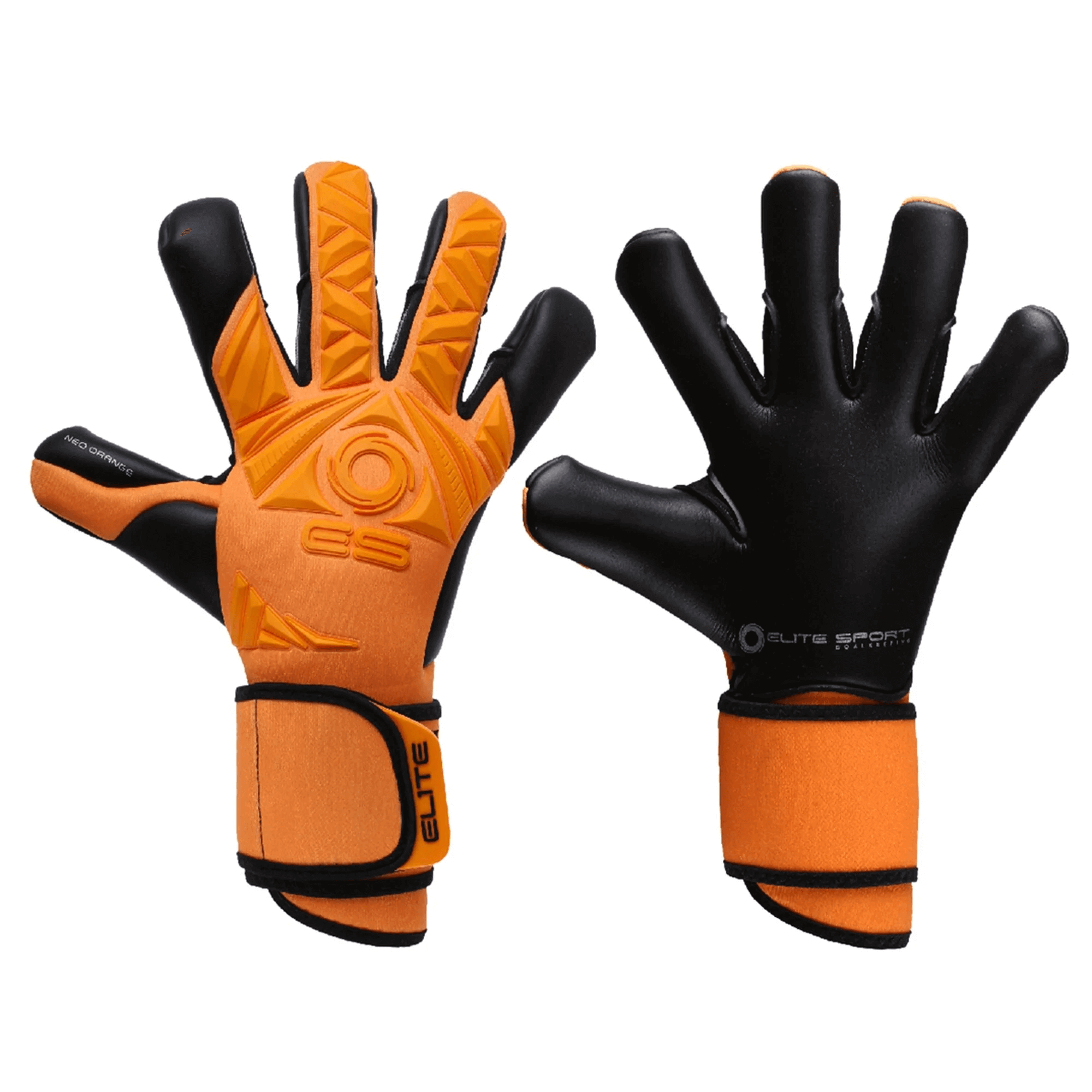 Elite Sport, Elite Sport 2022 Neo Orange Goalkeeper Gloves - Orange-Black