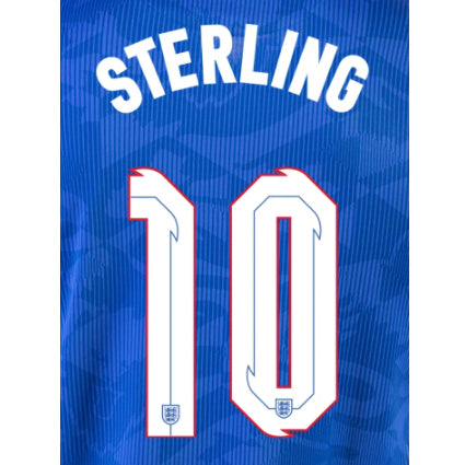 Silver Crystal Sports, England 2020/22 Away Sterling #10 Jersey Name Set