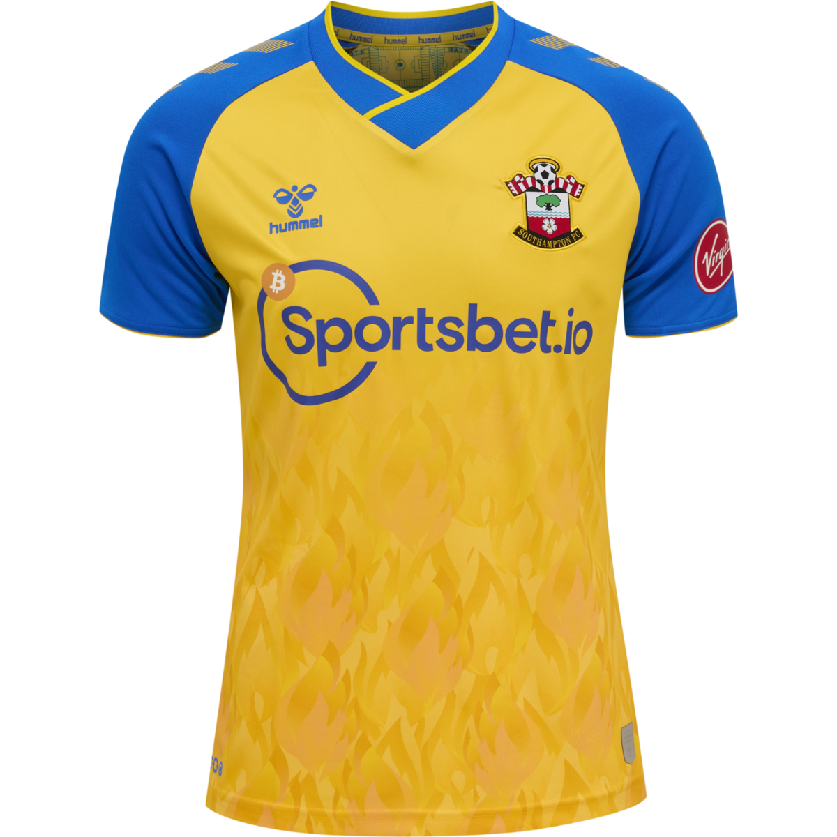 Hummel, Hummel 2021-22 Southampton Away Jersey - Yellow-Royal