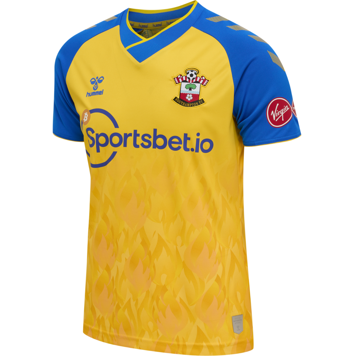 Hummel, Hummel 2021-22 Southampton Away Jersey - Yellow-Royal