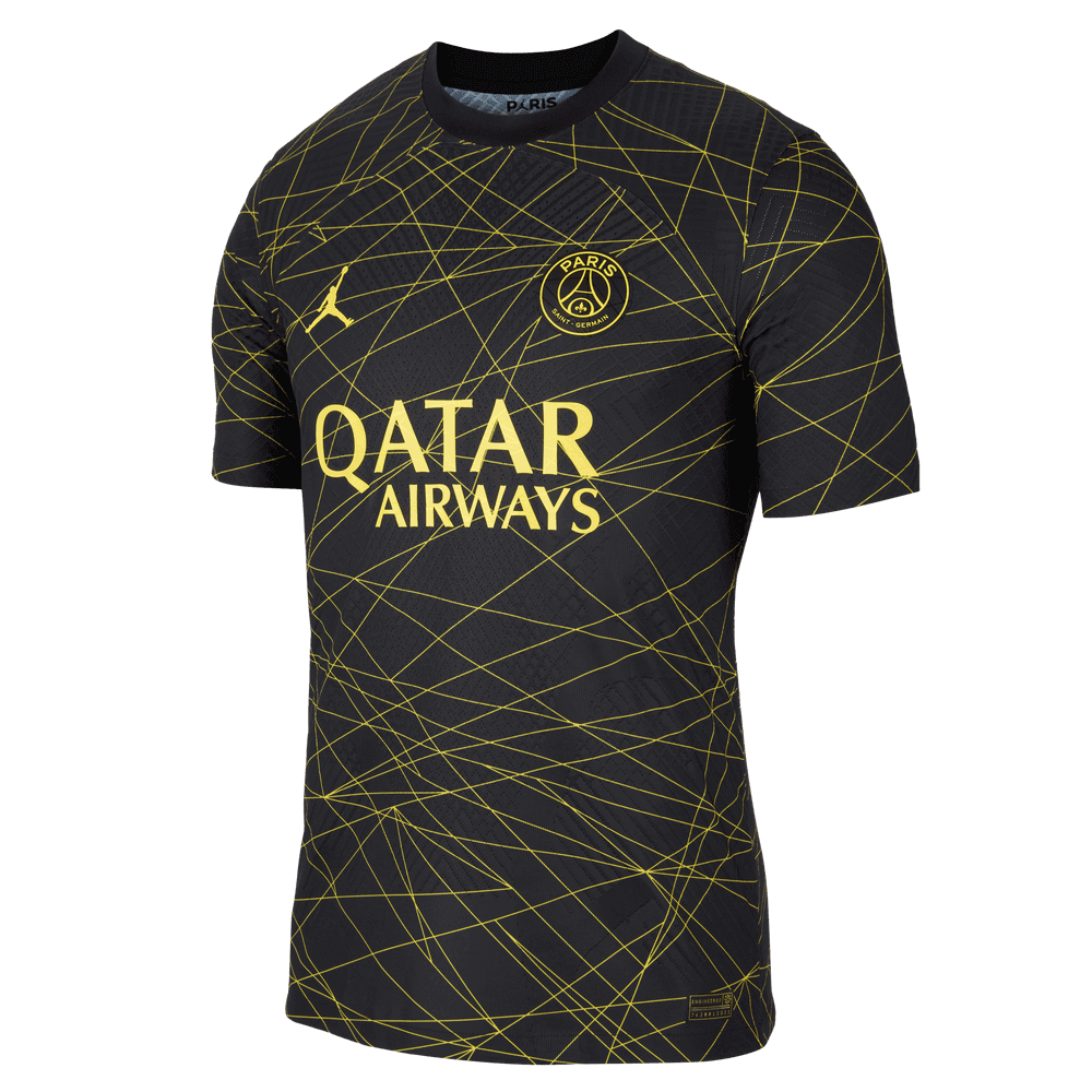 Nike, Jordan 2023 PSG Authentic Fourth Jersey - Black-Yellow