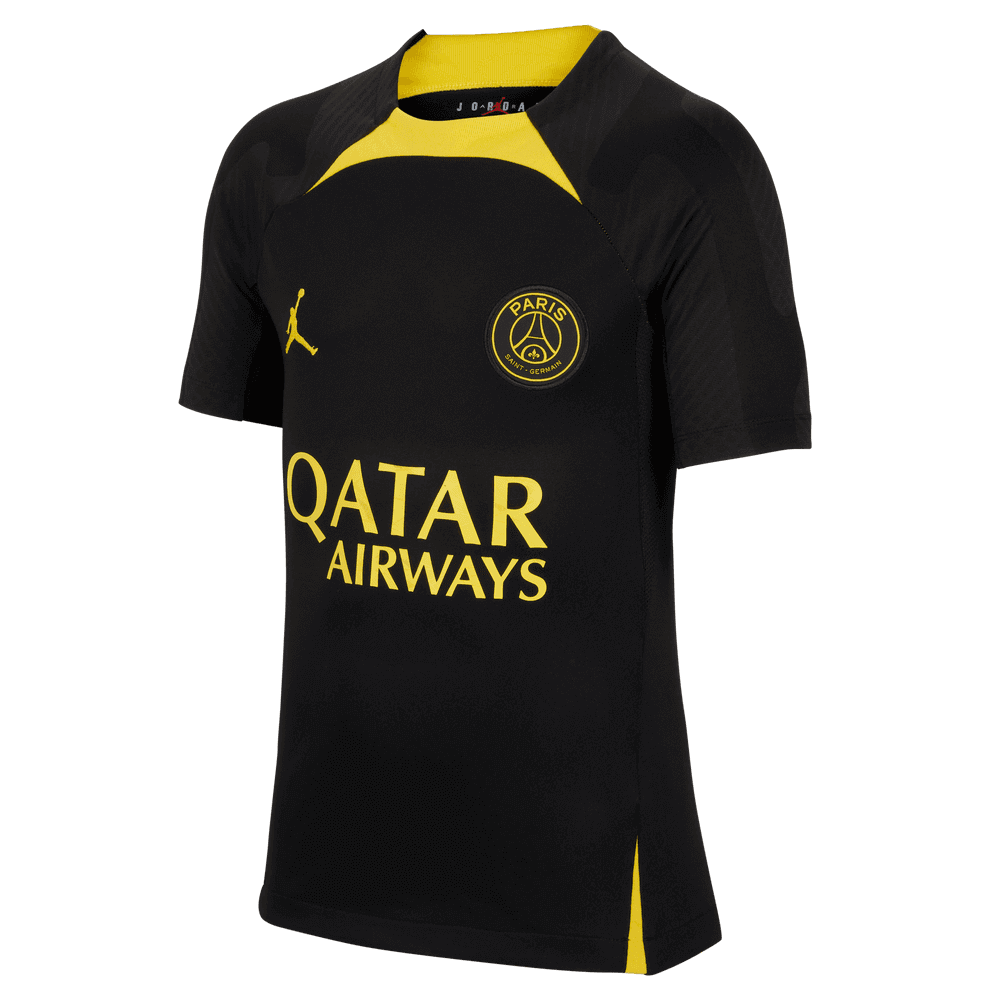 Nike, Jordan 2023 Youth PSG DF Knit Strike Top - Black - Yellow