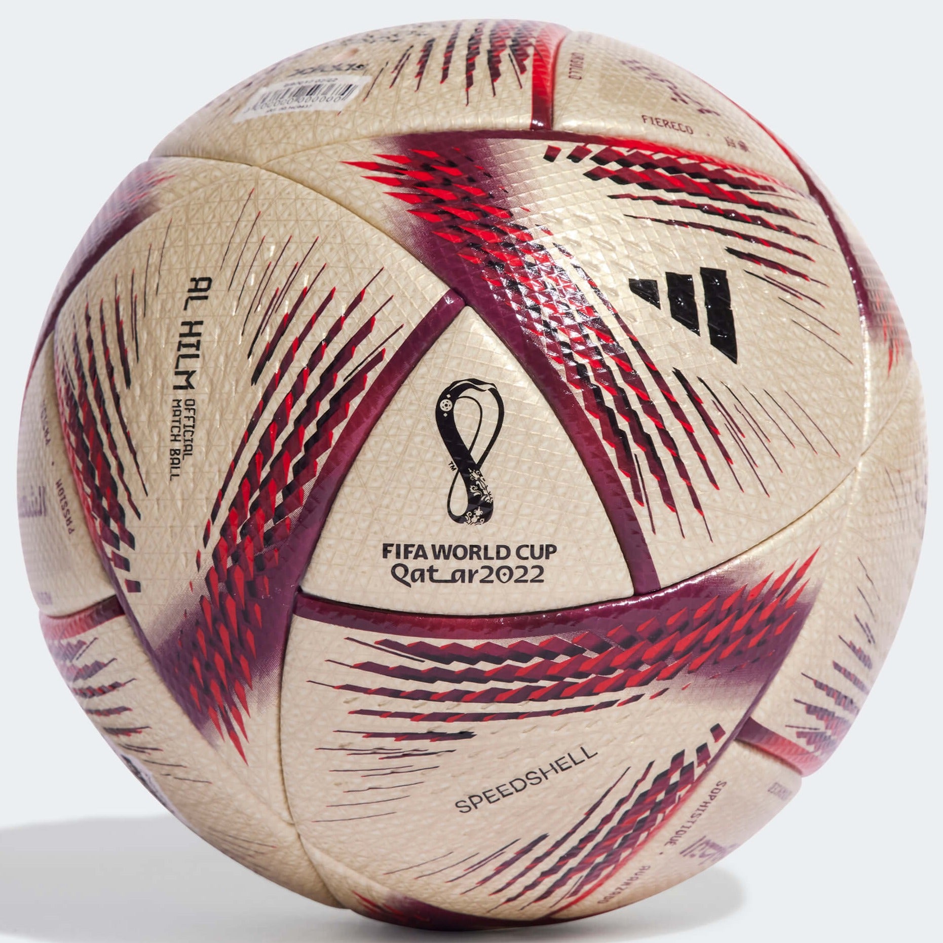 Adidas, adidas 2022 World Cup Al Hilm Official Match Ball - Gold Metallic-Maroon-Red